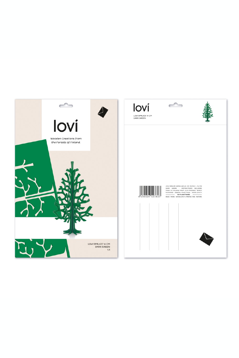 Lovi Spruce Tree 14 cm / 5.5" , Dark Green