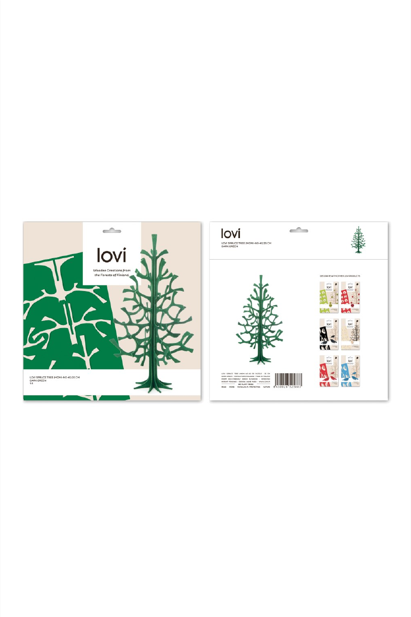 Lovi Spruce Tree 25 cm / 10" , Bright Red