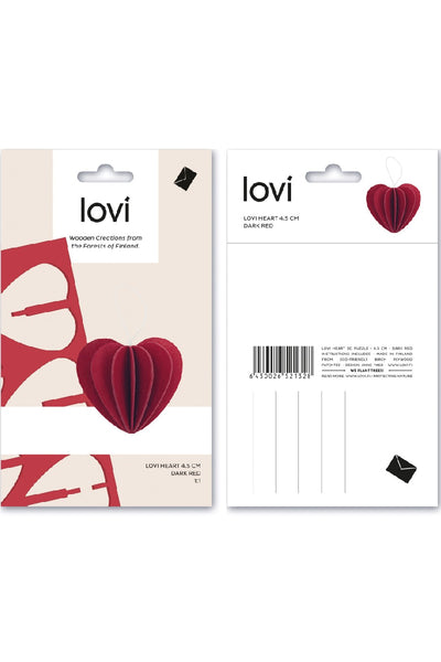 Lovi Heart 4.5 cm, Dark Red