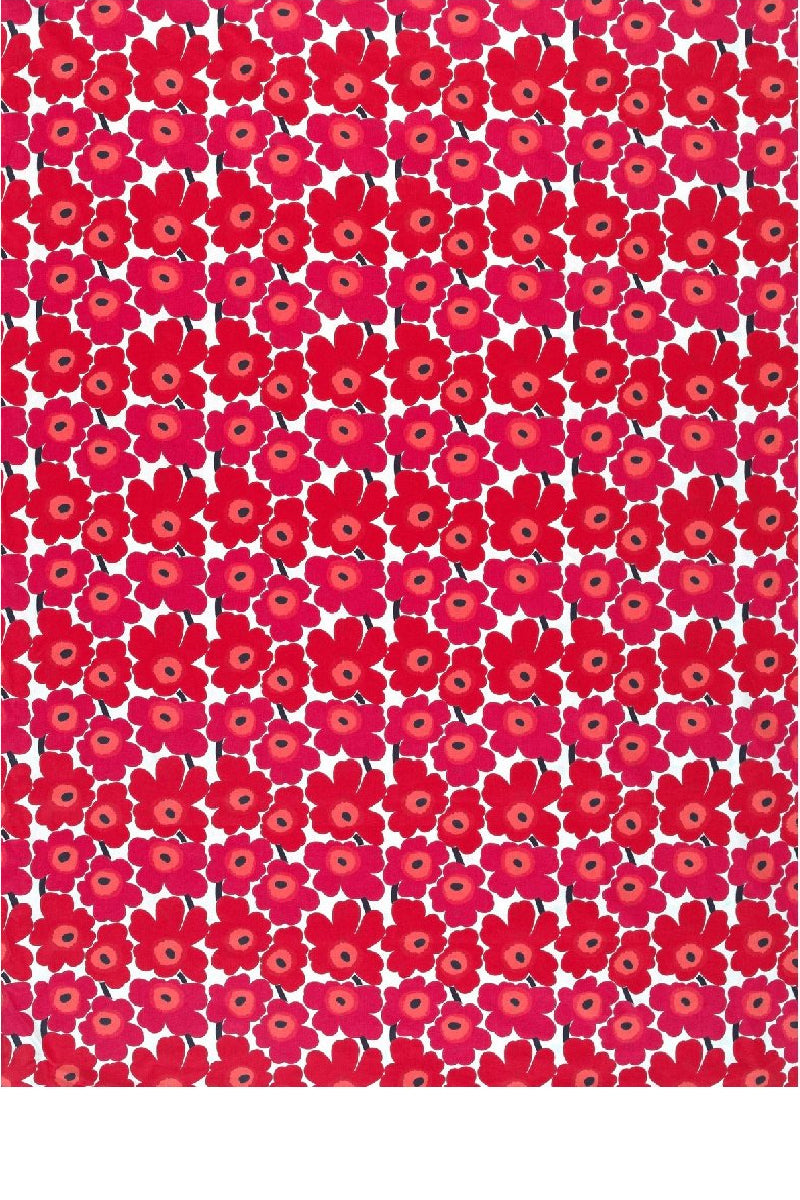 Mini Unikko Cotton Fabric, Red/White 1 yd