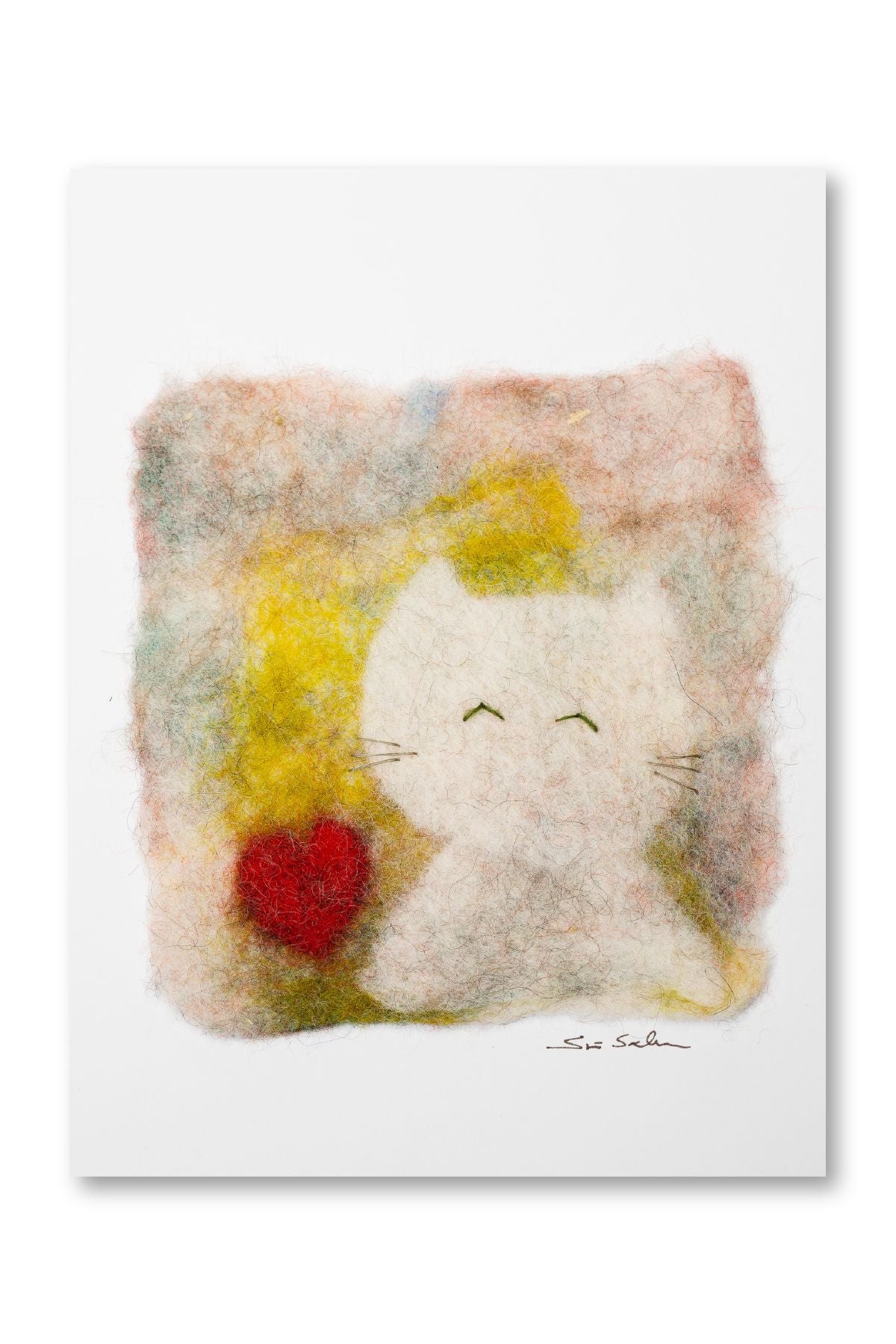 Finnish Felted Cards : Kitty Love