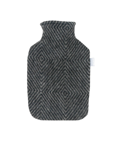 Maria Hot Water Bottle, Grey/Black