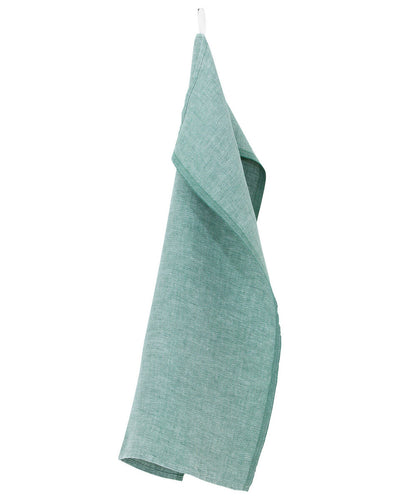 Mono Washed Linen Tea Towel, Aspen Green