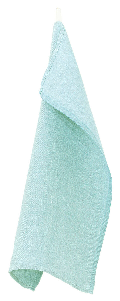Mono Washed Linen Tea Towel, Turquoise